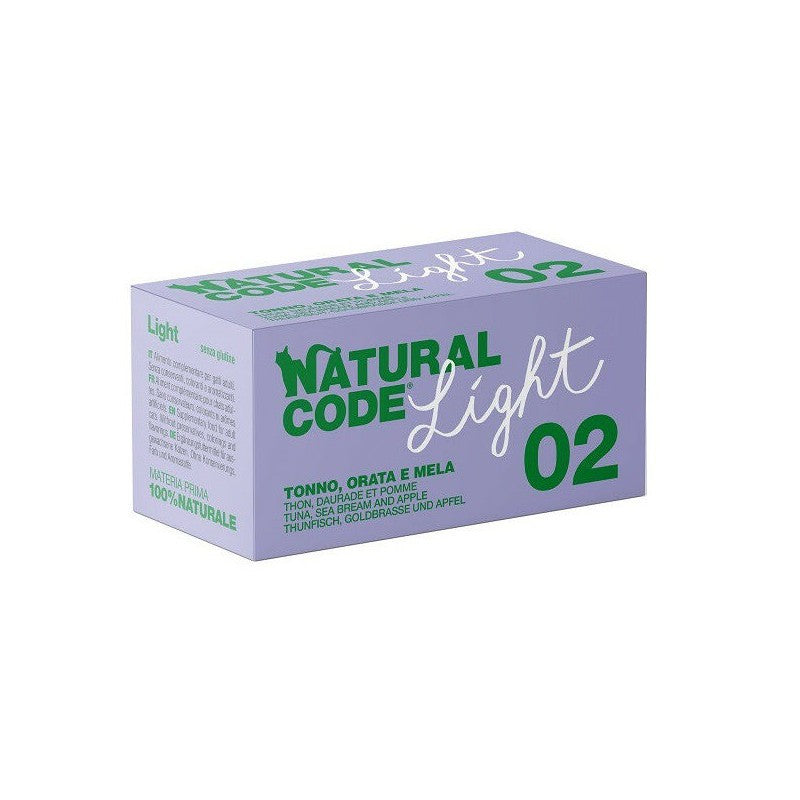 Natural Code 02 Light Tonno Orata e Mela 4x70g Umido per Gatti Natural Code 02 Light Tonno Orata e Mela 4x70g Umido per Gatti